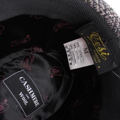 Мъжка зимна шапка Fedora Luigi&Guido Tesi F71, Сиво-бежов пепит