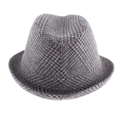 Мъжка зимна шапка Fedora Luigi&Guido Tesi F71, Сиво-бежов пепит