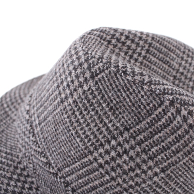 Мъжка зимна шапка Fedora Luigi&Guido Tesi F71, Сиво-бежов пепит