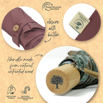 Дамски неавтоматичен чадър Perletti Green 19125, Сив