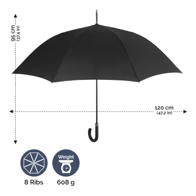 Мъжки автоматичен голф чадър Perletti Technology 21669/728, Черен