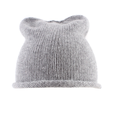 Плетена вълнена шапка Pulcra Lana, Сив