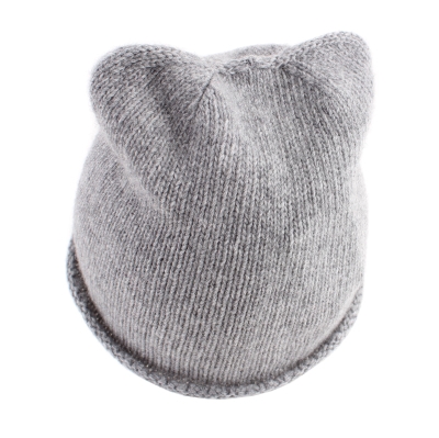 Плетена вълнена шапка Pulcra Lana, Сив