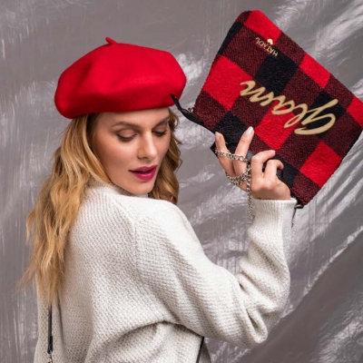 Дамска вълнена барета HatYou CP0764, Червен