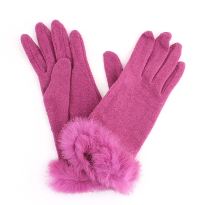 Дамски вълнени ръкавици MESS GL0318, Цикламен