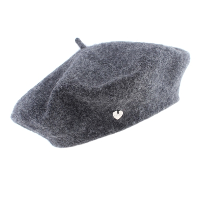Дамска вълнена барета HatYou CP0764, Тъмносив меланж
