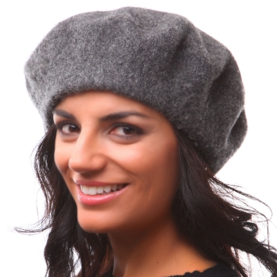 Дамска вълнена барета HatYou CP0764, Тъмносив меланж