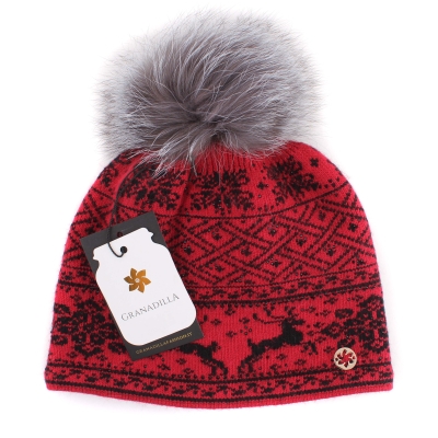 Ladies' Knitted Hat Granadilla JG5274, Red/Black