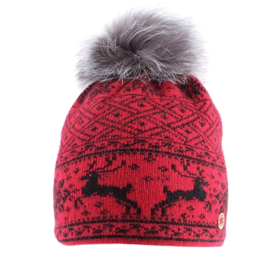 Ladies' Knitted Hat Granadilla JG5274, Red/Black