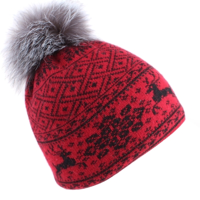 Ladies' Knitted Hat Granadilla JG5274, Red/Black