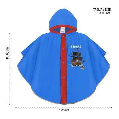 Rain poncho Perletti CoolKids Pirate 15603