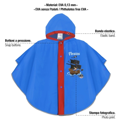 Rain poncho Perletti CoolKids Pirate 15603