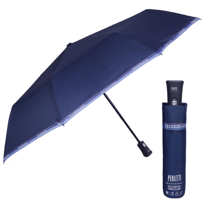 Мъжки автоматичен Open-Close чадър Perletti Technology 21765, Тъмносин