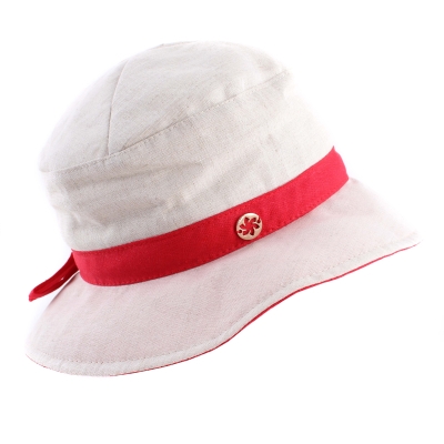 Ladies' hat with linen Granadilla JG6001, Natural/Red