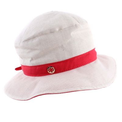 Ladies' hat with linen Granadilla JG6001, Natural/Red