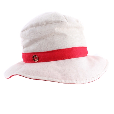 Ladies' hat with linen Granadilla JG6001, Natural/Red