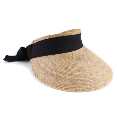 Wide-brimmed palm straw visor Fratelli Mazzanti FM 7636, Natural