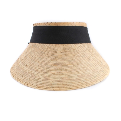 Wide-brimmed palm straw visor Fratelli Mazzanti FM 7636, Natural