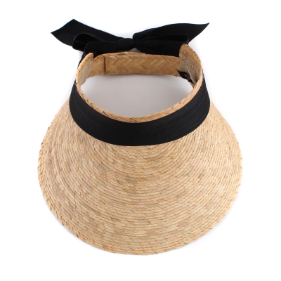 Wide-brimmed palm straw visor Fratelli Mazzanti FM 7636, Natural