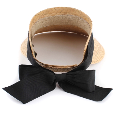 Wide-brimmed palm straw visor Fratelli Mazzanti FM 7636, Natural
