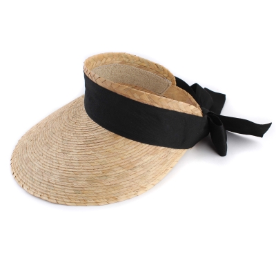 Wide-brimmed palm straw visor Fratelli Mazzanti FM 7636, Natural