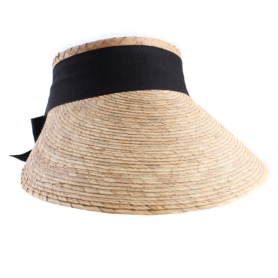 Wide-brimmed palm straw visor Fratelli Mazzanti FM 7636, Natural