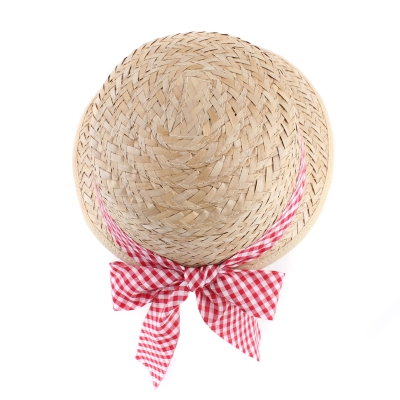 Ladies' Straw Hat HatYou CEP042, Red Check