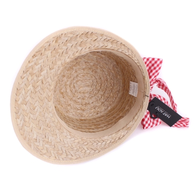 Ladies' Straw Hat HatYou CEP042, Red Check