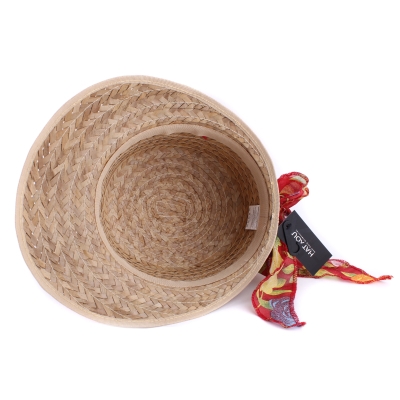 Pălărie de paie de vară pentru femei HatYou CEP0425, Рanglică roșie