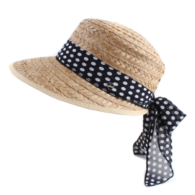 Pălărie de paie de vară pentru femei HatYou CEP0425, Bleumarin/Buline