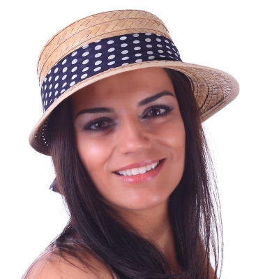 Pălărie de paie de vară pentru femei HatYou CEP0425, Bleumarin/Buline