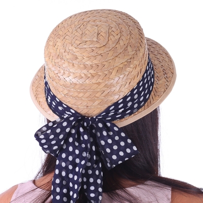 Pălărie de paie de vară pentru femei HatYou CEP0425, Bleumarin/Buline