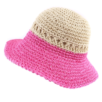 Ladies' summer hat HatYou CEP0793, Natural/Cyclamen