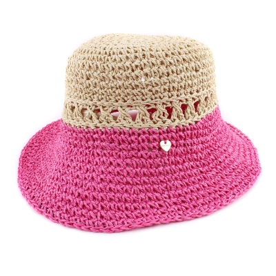 Ladies' summer hat HatYou CEP0793, Natural/Cyclamen