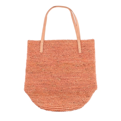 Плажна дамска чанта от рафия Fratelli Mazzanti FM B4369, Сьомга