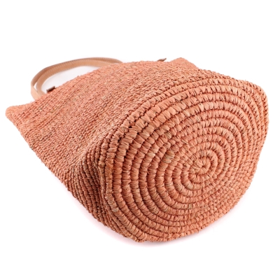 Плажна дамска чанта от рафия Fratelli Mazzanti FM B4369, Сьомга