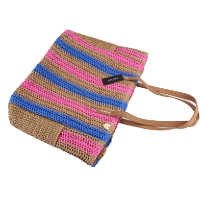 Плажна дамска чанта HatYou BP0297, Цикламен/Син