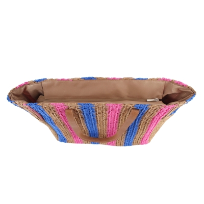 Плажна дамска чанта HatYou BP0297, Цикламен/Син