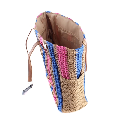 Плажна дамска чанта HatYou BP0297, Цикламен/Син