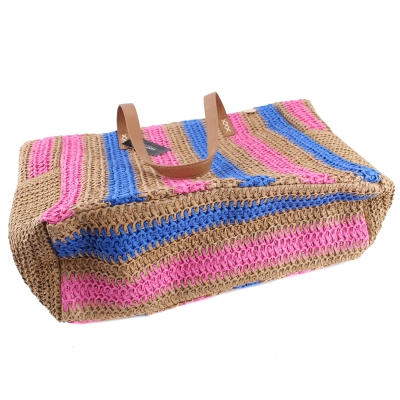 Плажна дамска чанта HatYou BP0297, Цикламен/Син