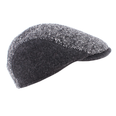 Мъжки вълнен каскет с наушник Granadilla JG5616, Тъмносив меланж