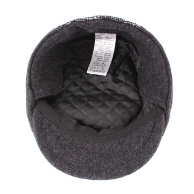 Мъжки вълнен каскет с наушник Granadilla JG5616, Тъмносив меланж