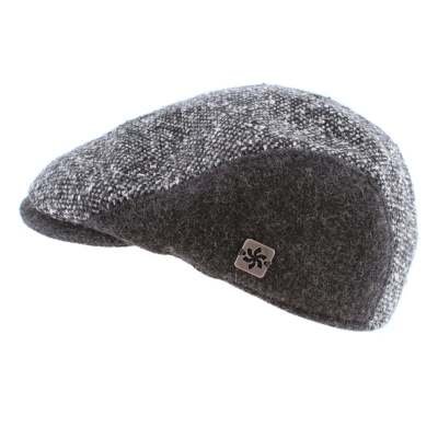 Мъжки вълнен каскет с наушник Granadilla JG5616, Тъмносив меланж