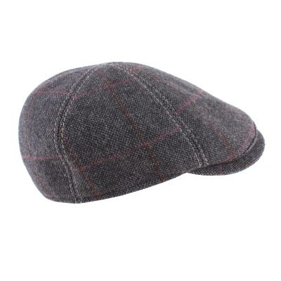Мъжки вълнен каскет Granadilla JG5618, Тъмносиво каре