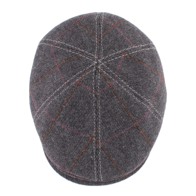 Мъжки вълнен каскет Granadilla JG5618, Тъмносиво каре