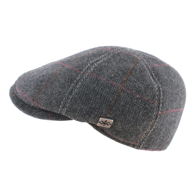 Мъжки вълнен каскет Granadilla JG5618, Тъмносиво каре