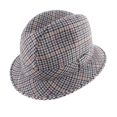 Мъжка шапка от вълнен плат Tesi F35, Сив пепит