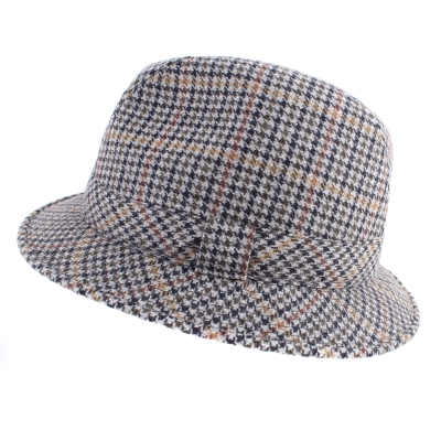 Мъжка шапка от вълнен плат Tesi F35, Сив пепит