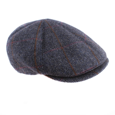 Мъжки вълнен каскет Granadilla JG5618, Тъмносиньо каре