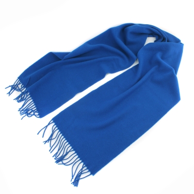 Едноцветен вълнен шал Pulcra Livigno 30x150 cm, Кралскосин